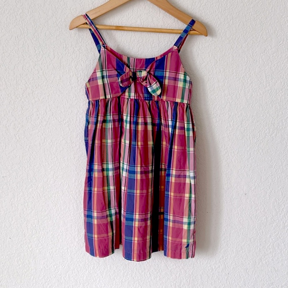 Nautica • Pink Plaid Picnic Bow Accent Preppy Coastal Spring Summer Sundress